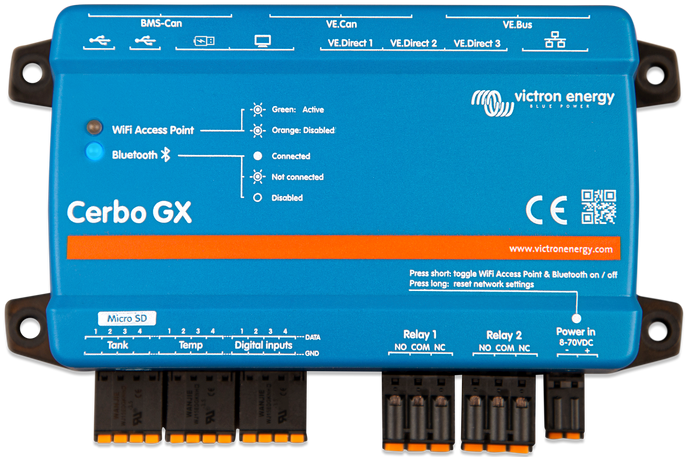 Victron Cerbo GX communicatiecentrum met GX Touch 50 display